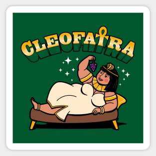 Funny Chubby Cleopatra Egyptian Queen Eating Funny Meme Sticker